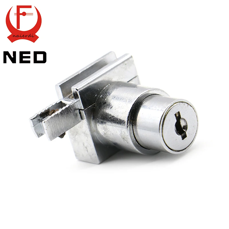 NED 308 H Glass Lock Zinc Alloy Showcase Sliding Glass Door