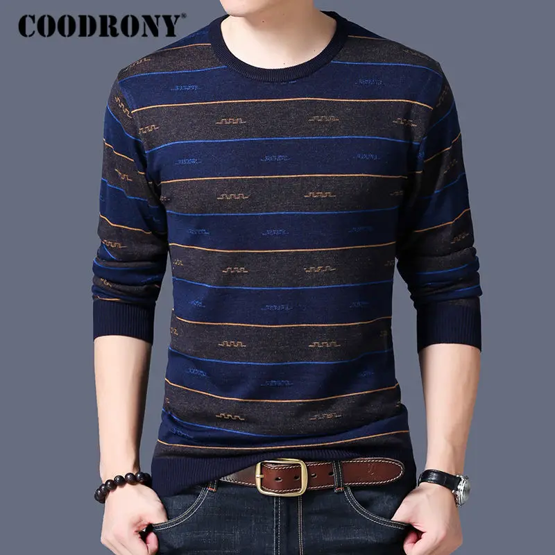 COODRONY Sweater Men Autumn Winter Thick Warm Pullover Men
