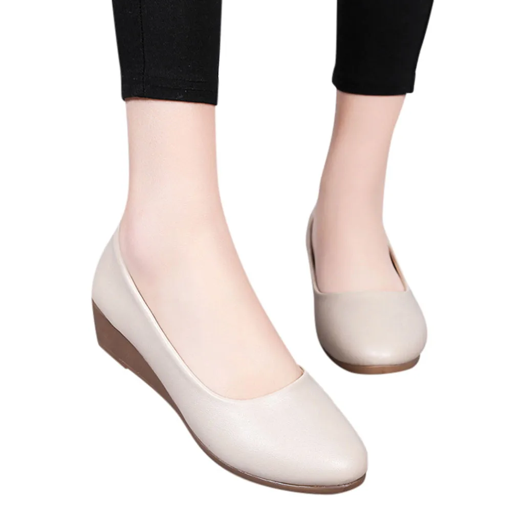

SAGACE Women Shoes Women's Wedge Casual Shoes Round Head Pumps Wild Professional Work Shoes Casual Style For Ladies Girls 2020