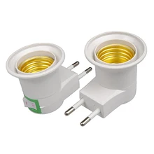 Thrisdar 2 шт. E27 розетка ЕС переходник с кнопкой включения/выключения E27 гнездо цоколь лампа розетка США/ЕС вилка