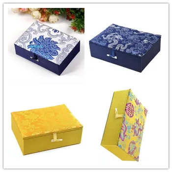 

5pcs Chinese Handmade Brocade Rectangle Gift Boxes Jewelry Storage Boxes Craft