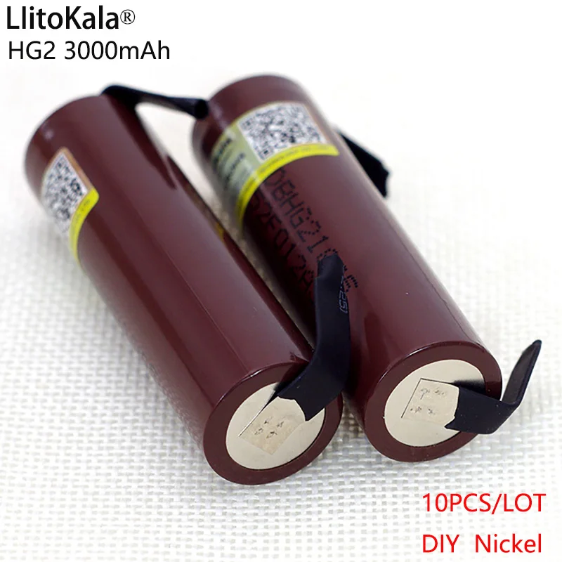 10-100 шт Liitokala Новые HG2 18650 3000mAh перезаряжаемые батареи 18650HG2 3,6 V разряда 20A батареи питания+ DIY никель