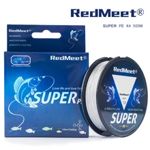 RedMeet marca 500m 4 hilos multifilamento PE trenzado líneas de pesca para carpa Super fuerte Japón línea de pesca 5 colores para elegir(China)