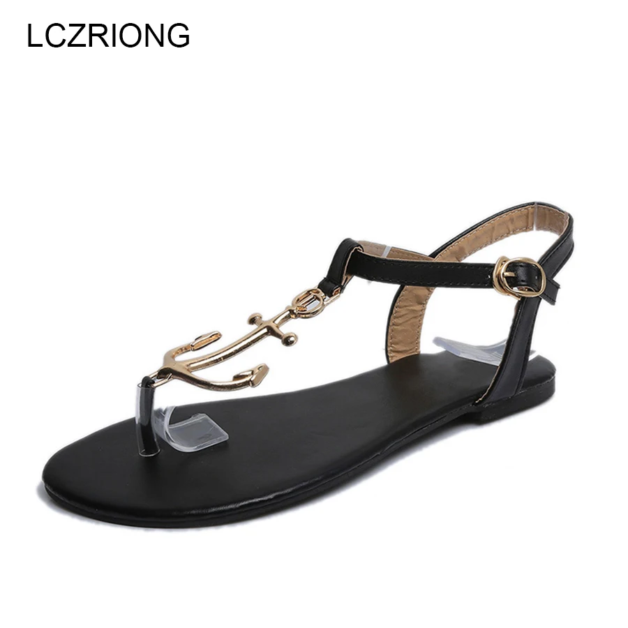 

Summer Women Anchor Sandals Fashion Large 42 Size Beach Flats Sandals Woman Flip Flops Shoes Non-slip Sandalias Mujer