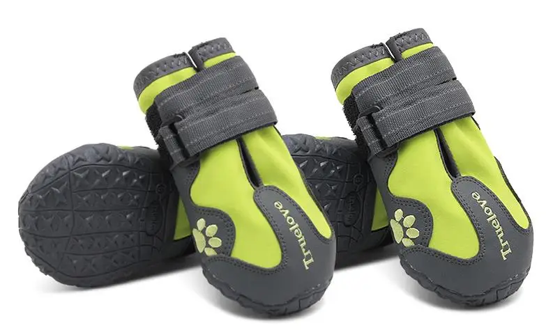 Водонепроницаемая Обувь для собак; ботинки для дождливой и снежной погоды; уличные кроссовки; обувь для больших собак; Хаски; Аляска - Цвет: Зеленый