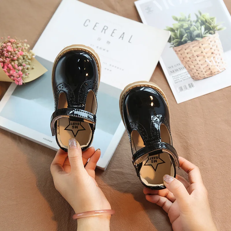 

[Bosudhsou] MG-8 Girl Shoes Leather Children Shoe Leather Kids Casual Flats Sneakers Toddler Children Boys Shoes