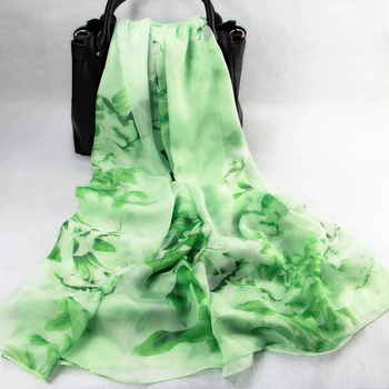 

Fashion 100% real silk scarf shawl hijab wrap for women big size long scarf winter