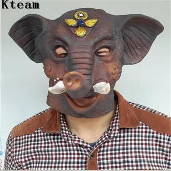 

Hot New Full Face Halloween Cosplay Elephant Mask Animal Head Mask Party Masquerade Masks Scary Grey Wolf Head Zombie Mask Toys