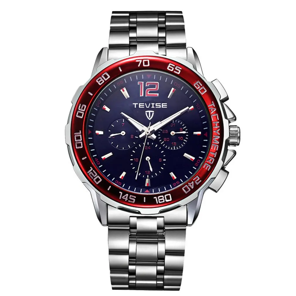 

TEVISE Automatic Mechanical Watches Men Self Wind Auto Date Month Week Stainless Steel Luminous Analog Wristwatches 356