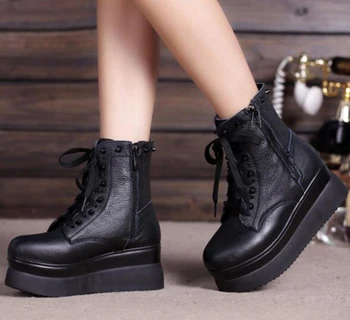 

Cotton Boots Platform Boots Leather Wedge Boots