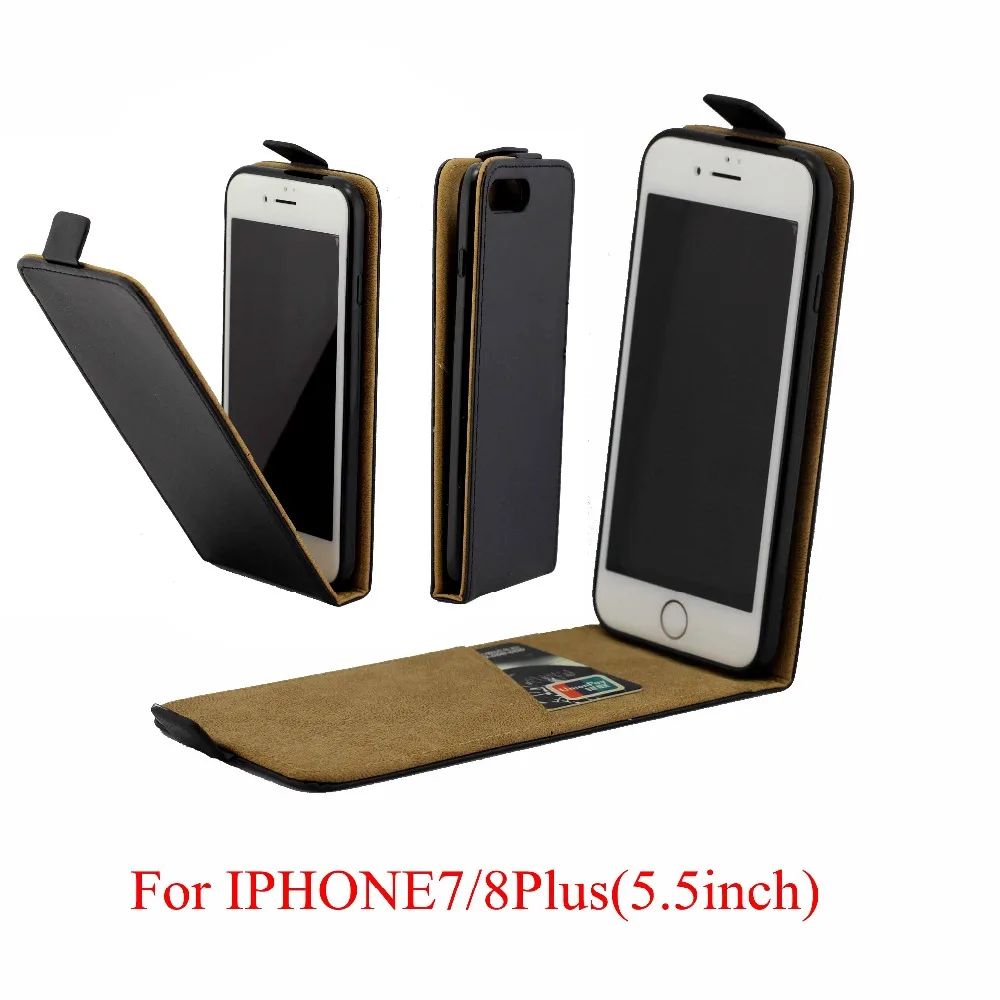 

For iphone 8 plus Cover Luxury PU Leather Flip Case For iphone 7 plus 7+ Vertical Open Down Up Cover for iphone 8plus 8+ Pcase