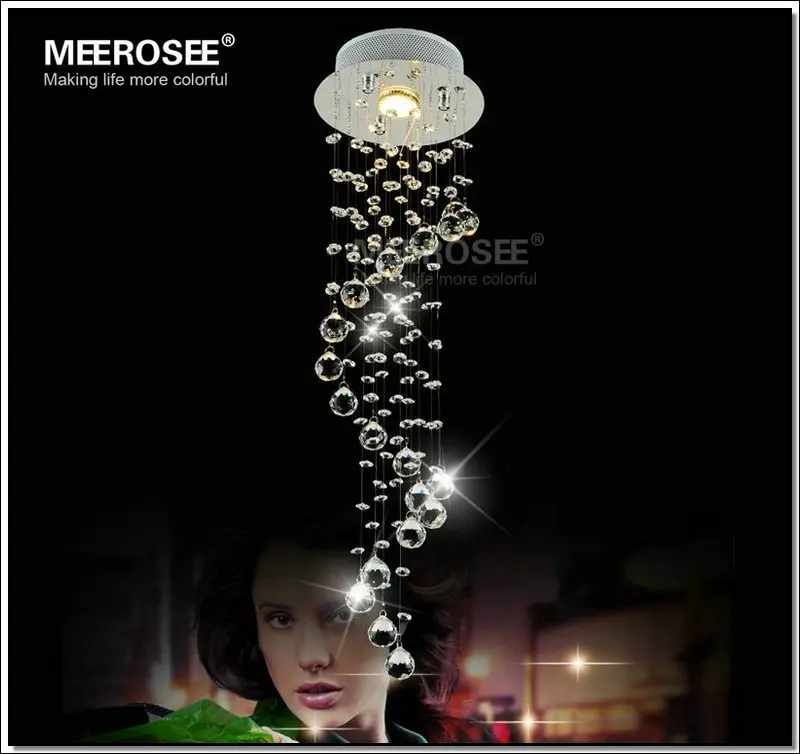 

Spiral Crystal Ceiling Light Fixture  Flush Mounted Crystal Light Lustres de sala for stairs porch aisle hallway Lamp