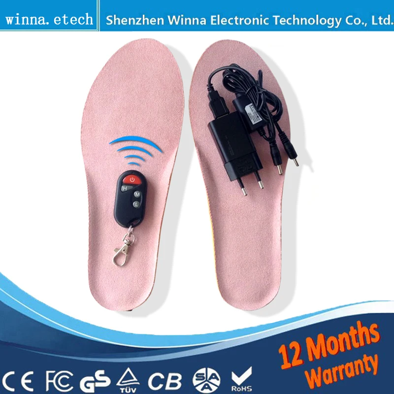 

NEW Winter plush Warm Heated Insoles Remote control insole Thermal Thickened Warm Keeping Shoes SOLES For Men And Women 2000MAH