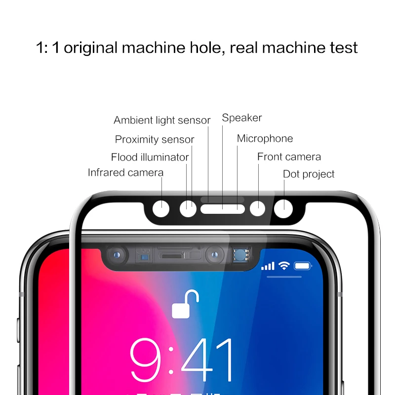 PZOZ für apple iphone x gehärtetem glas voll abdeckung 5D rand iphone x film für iphone 10 screen p