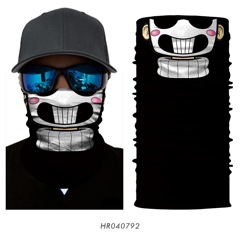 3D Seamless Multifunction Magic Comic Characters Tubular Skull Shield Face Guard Headband Bandana Headwear Ring Head Scarf Men