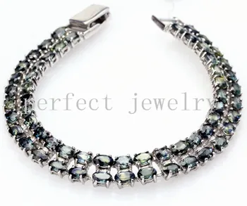 

Sapphire bracelet Free shipping Chain bracelet Perfect Jewelry Real and natural sapphire Fine jewelry 0.6ct*58pcs gems #14090920