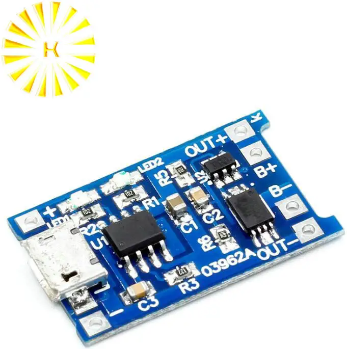 

1PCS 5V TENSTAR ROBOT 1A Micro USB 18650 Lithium Battery Charging Board Charger Module+Protection Dual Functions TP4056