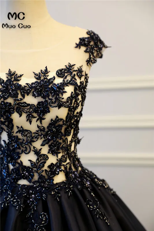 Black Quinceanera Dress Satin With Lace Vestido De Quinceanera 2018 Elegant 15 Years Dress Sweet 16 Dresses4