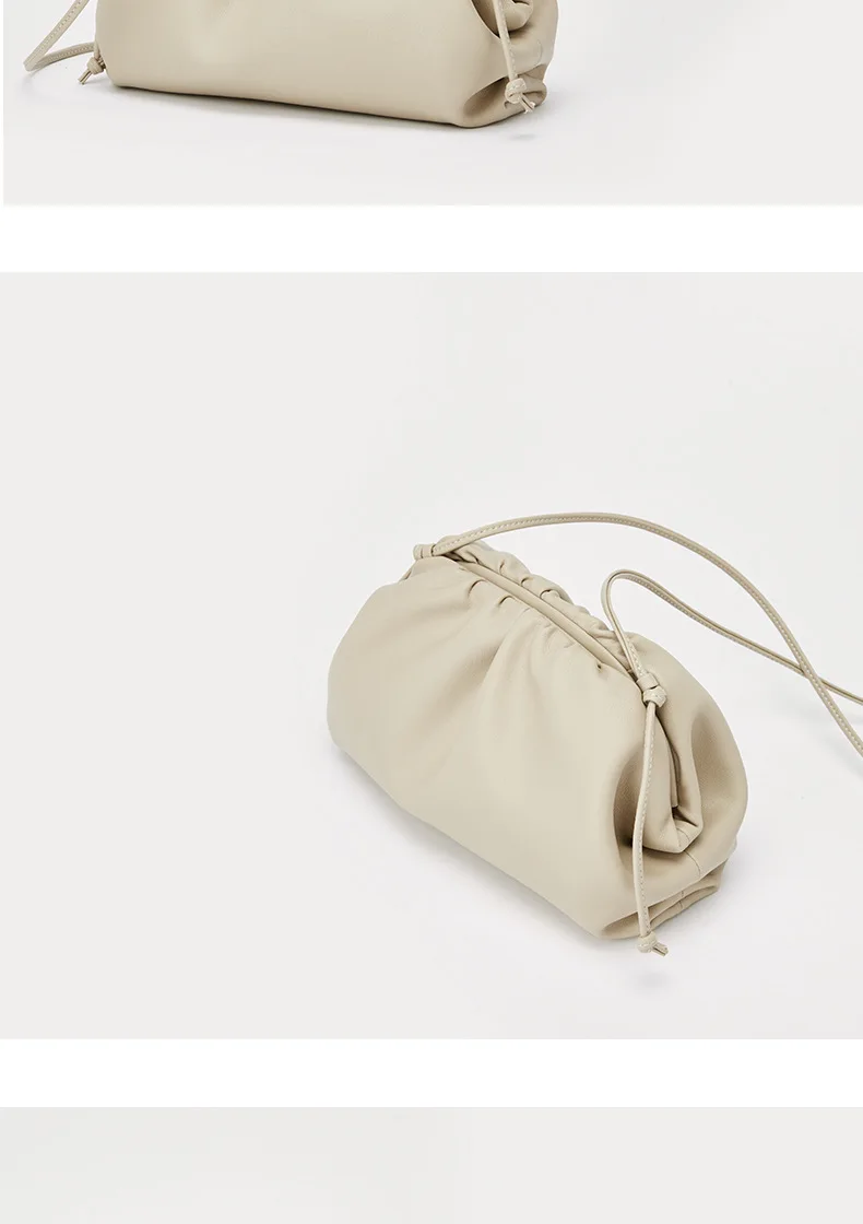 Ins натуральная коровья кожа облачная сумка Мягкие морщинистые пельменты сумка через плечо роскошные сумки женские дизайнерские клатчи сумка