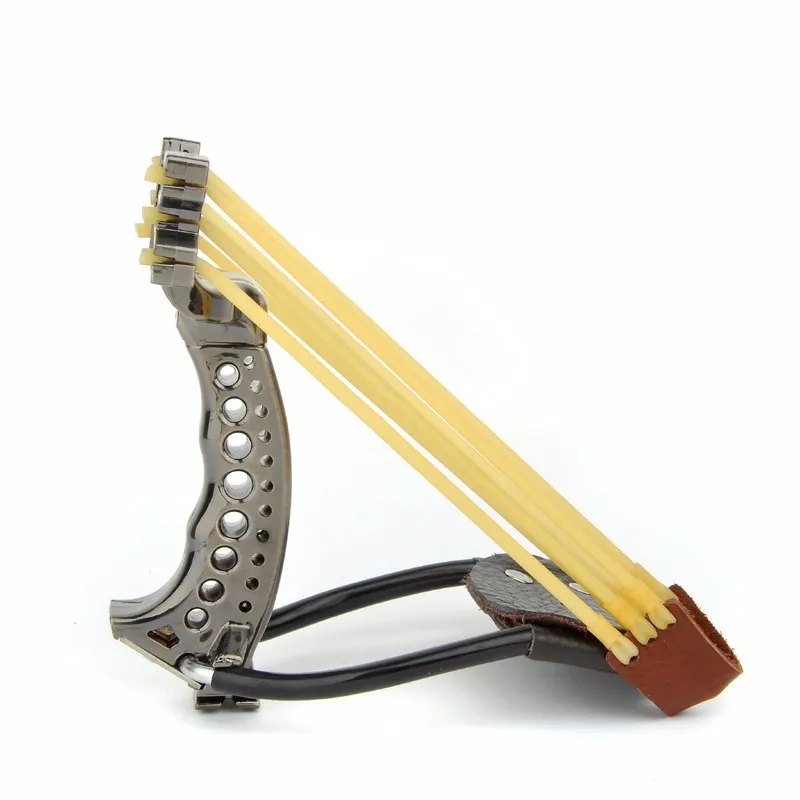 

Professional Two Rubber Band Crossbow Hunting Slingshot Pom High Compound Steel Hunting Catapult Hunter Folding Wrist Sling Slot
