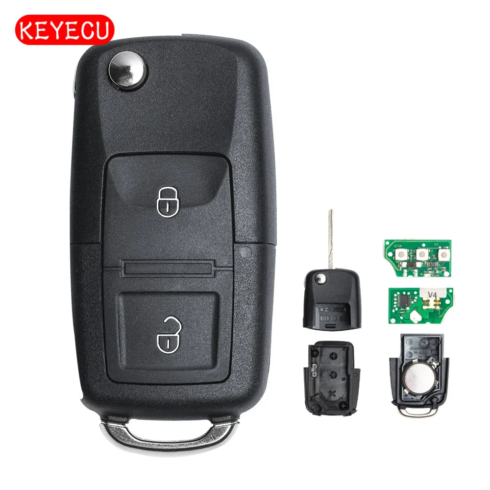 Keyecu 1J0 959 753 CT для Volkswagen Golf Bora Polo Skoda Fabia Seat Ibiza дистанционный ключ-брелок от машины 434
