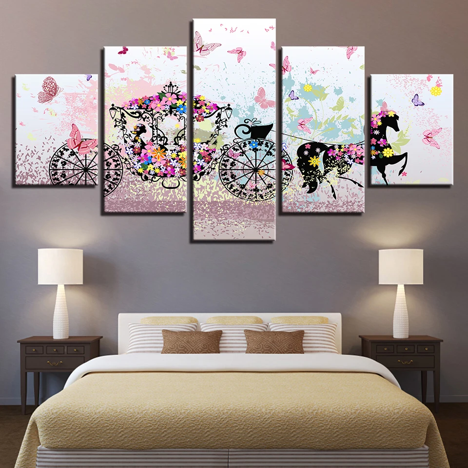 

5 Panel Canvas Painting modern home decorative Printed Painting on canvasl Wall art Framed Art HG-1702
