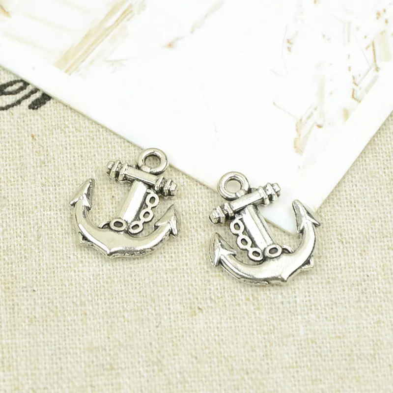 

10 PCS 18x15mm DIT Vintage Silver Anchor Charms For Necklace Bracelet Earring Keychain Alloy Jewelry Accessories Wholesale