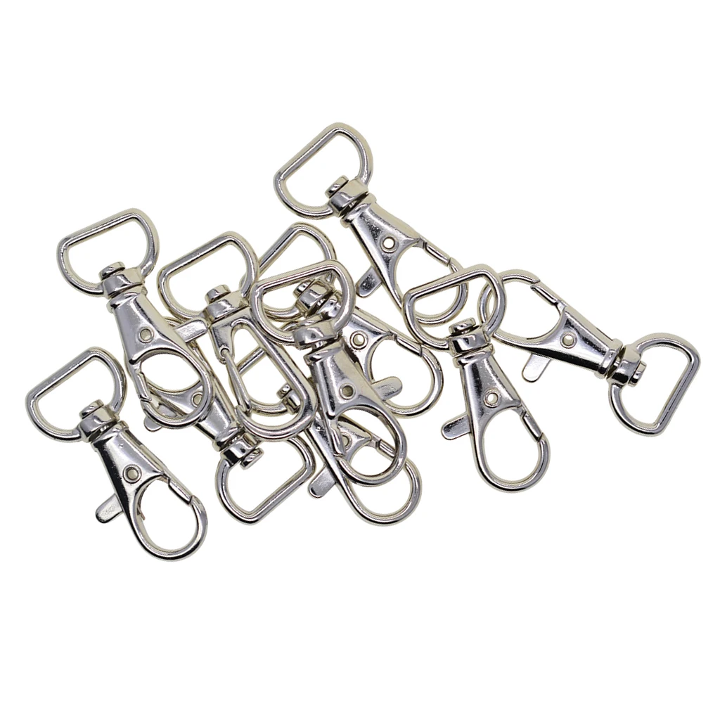 10 Pack Premium Metal Lobster Claw Clasps 360&deg; Swivel Trigger Snap Hooks 39x18mm for DIY Key Chains Key Rings Findings