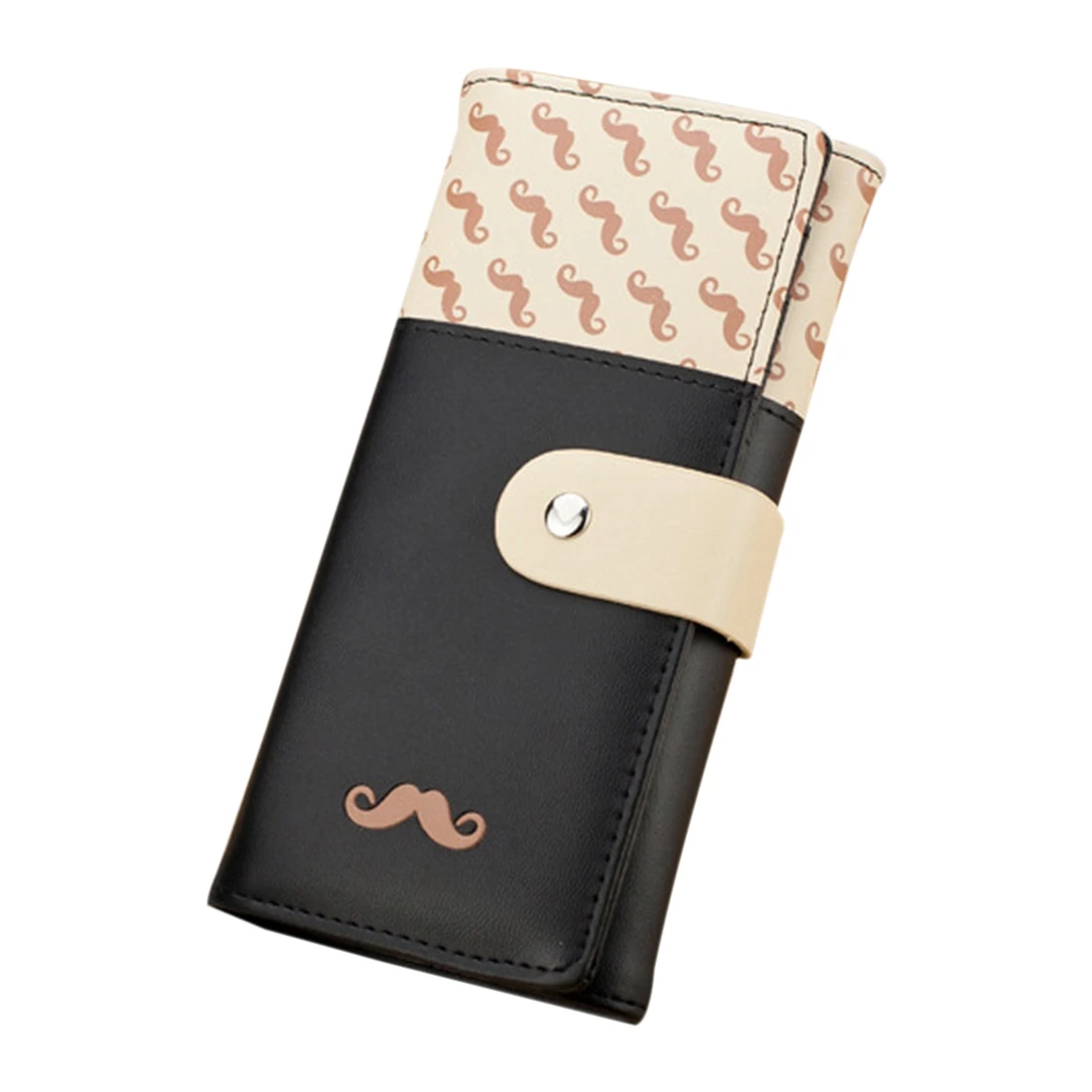 

Smooth PU Leather Wallet Cute Mustaches Pattern Purse Clutches Coin Purse Cards Holder Bag for Women