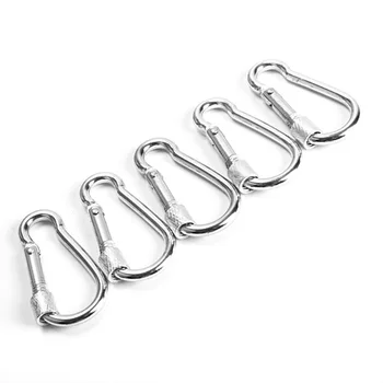 

5 Pcs/Set Screw Lock Carabiner Snap Hook Aluminum Alloy Clip for Outdoor Camping Hiking C55K Sale
