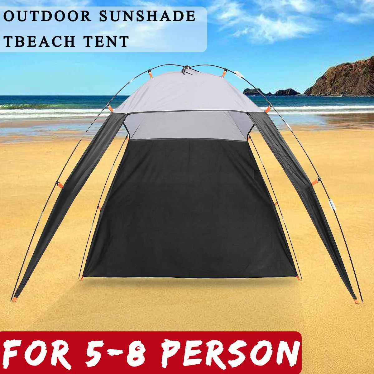 

5-8 Person Pergola Windproof Outdoor Tent Summer UV Tarp Sun Shade Camping Fishing Triangle Beach Cabana Tent Canopy Portable