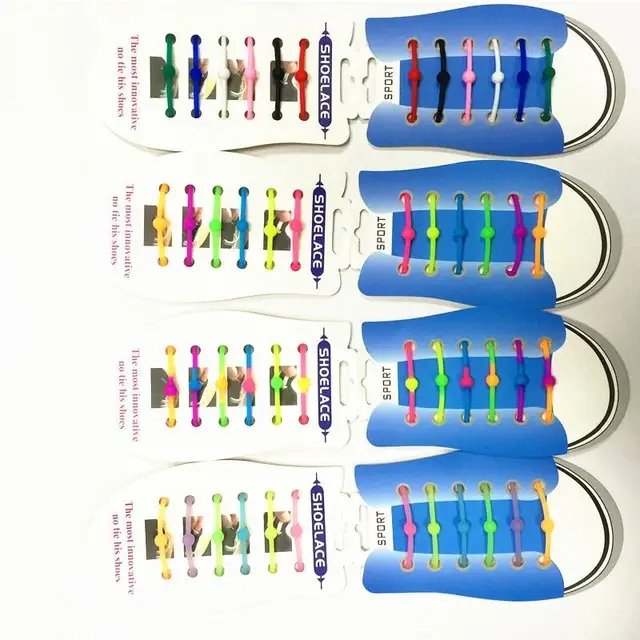 12 Pcs/Lot Silicone shoelaces B2014