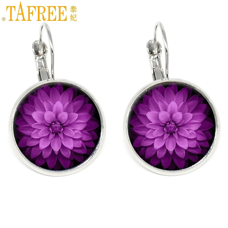 

TAFREE fashion mandala clip earrings women indian flower mandala dangle buddhist 2017 Jewelry H300