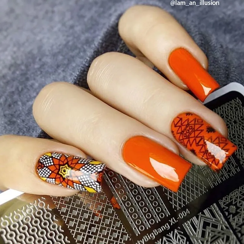 BeautyBigBang 6*12 см прямоугольные пластины для штамповки ногтей летние цветочные геометрические наклейки для ногтей шаблон и форма для ногтей трафареты XL-003