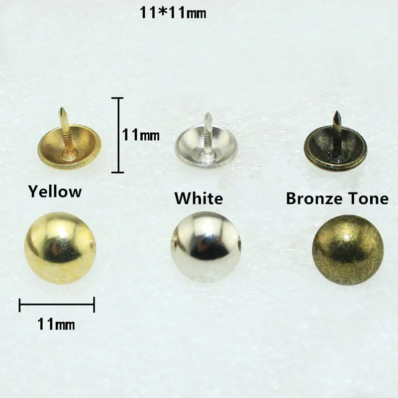 

Iron Upholstery Nail Antique Jewelry Case Box Sofa Decorative Tack Stud Pushpin Decorative Furniture Nails 11mm,100Pcs