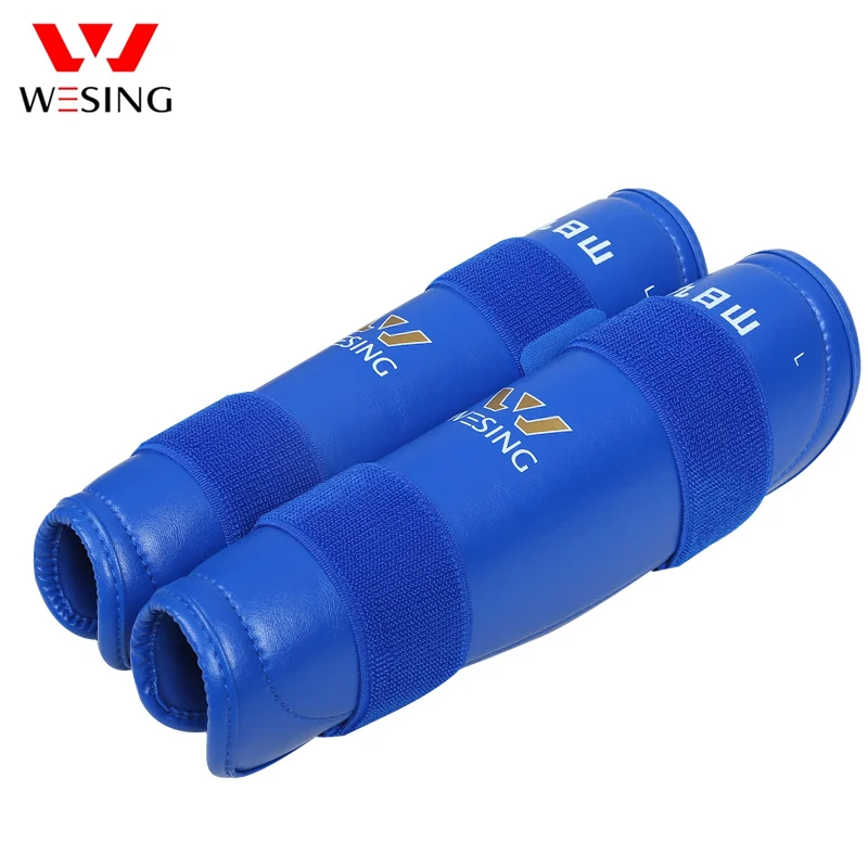 Wesing Shin Guards Leg Protective Gear Knee Pad Holder Straps Muay Thai Taekwondo Karate kickboxing Black Knee Support (Pair)