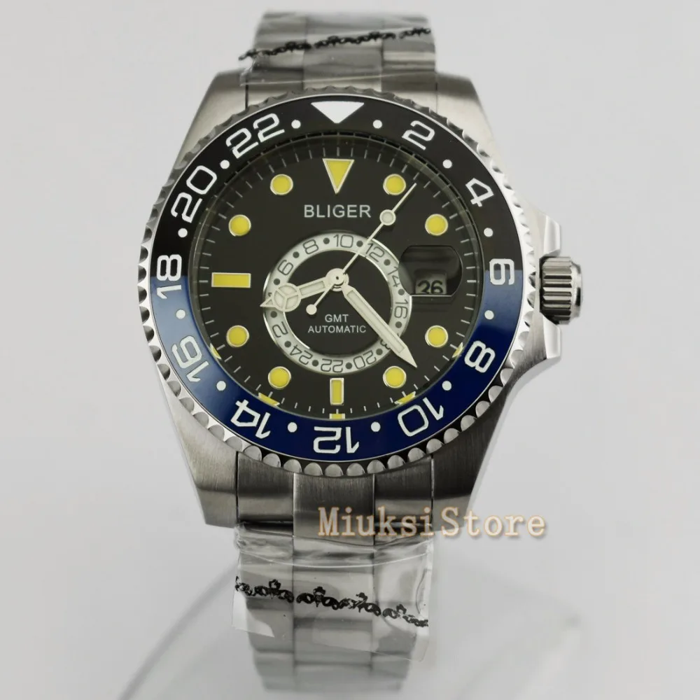 43mm Ceramic blue and black Bezel Luminous GMT Automatic Men s Watch Blanc Femmes Dames Date&day Classique Relogio Feminino 43mm Ceramic blue and black Bezel Luminous GMT Automatic Men s Watch Blanc Femmes Dames Date&day Classique Relogio Feminino