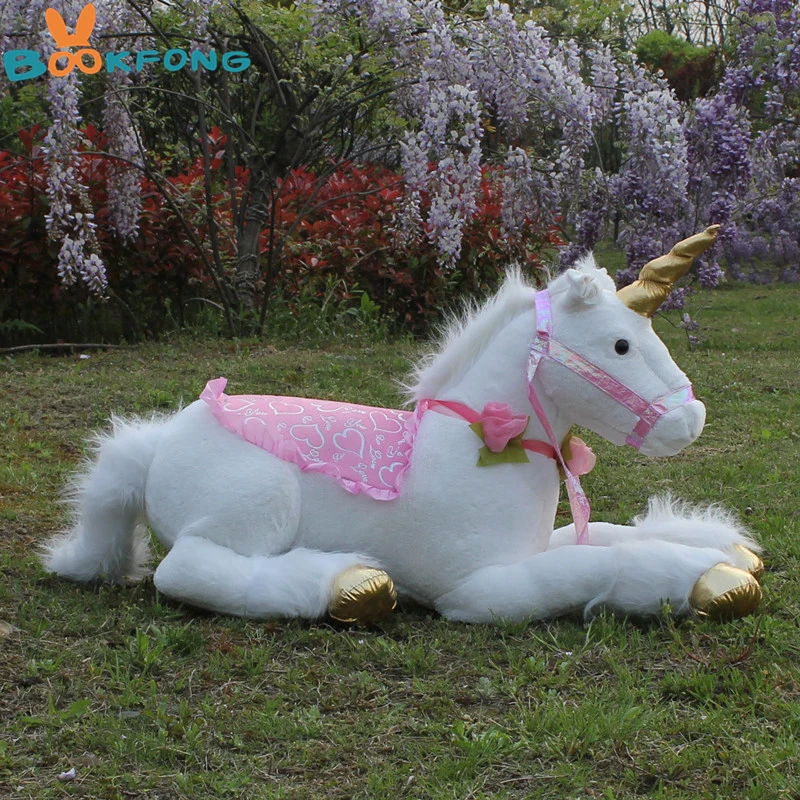 85 cm Jumbo Unicornio blanco juguetes de Peluche Unicornio gigante Animal de Peluche caballo juguete suave Unicornio Peluche muñeca regalo niños foto utilería