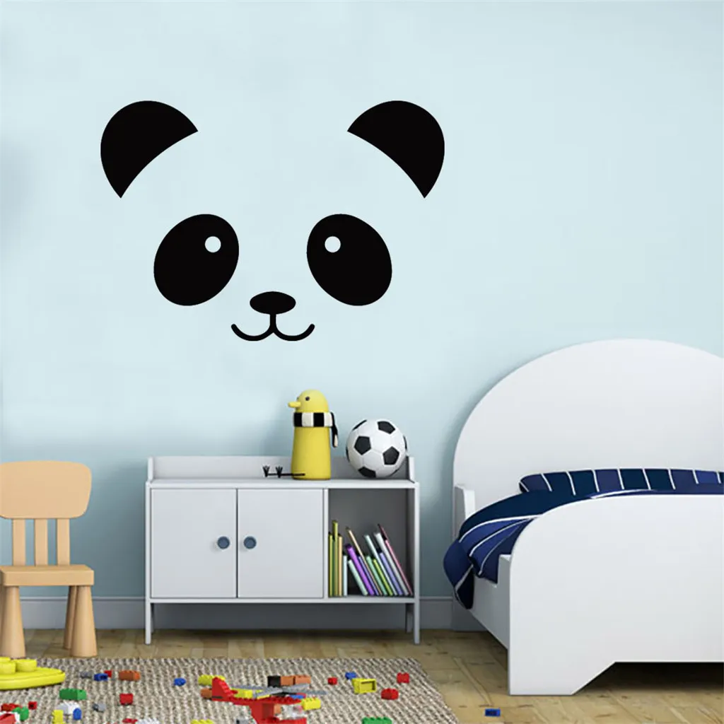 Черные настенные наклейки пандами спереди Съемный Wall Art DIY виниловая наклейка на