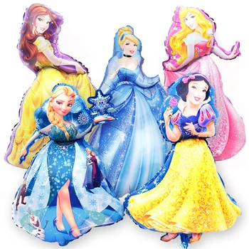 

93*55cm Large Belle Aurora Cinderella Snow White Elsa Five Princess Foil Balloons Baby Birthday Party Decoration Helium Balloons