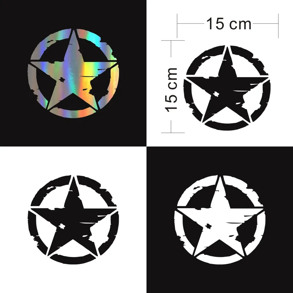Anycuros ARMY Star Graphic Decals Motorcycle Car Stickers Vinyl Car-styling 15cm15cm  (8)