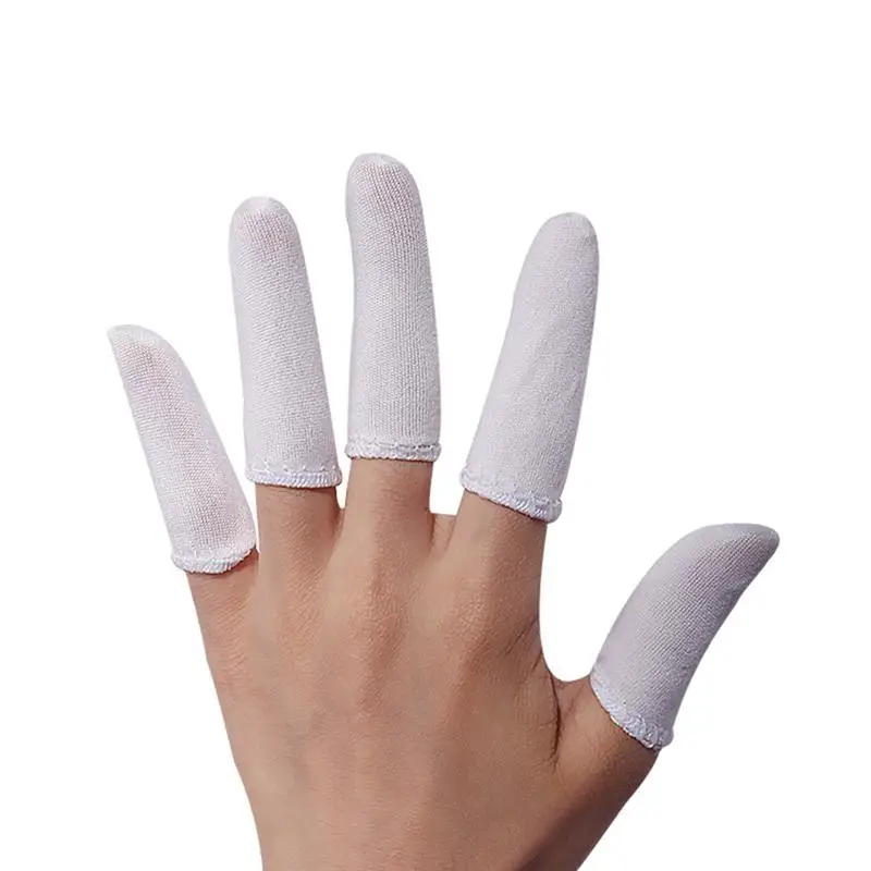 

200pcs Cotton Finger Cover Sweatproof Anti-Scratch Protective Finger Cot for Home Store (White)