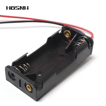 

2x 1.5V AAA Plastic Black Spring Battery Storage Case Box Battery Holder Plastic Container With Black&White 150mm Wire Leads