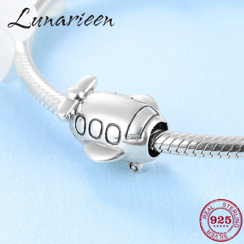 

925 Sterling Silver Cute Helicopter Airplane Fashion Charm Accessories Beads Fit Original Pandora Charm Bracelet Jewelry making