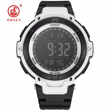 Orologe Uomo Новое поступление модные OHSEN светодиодный цифровые часы мужские 50 м водонепроницаемые спортивные часы с резиновым ремешком Мужские наручные часы Relogios подарок