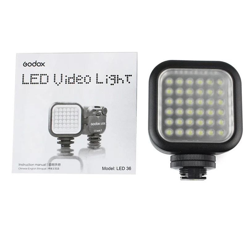 Godox LED Video Light 36 лампа для фотосъемки наружное фото освещение Nikon Canon Sony цифровая