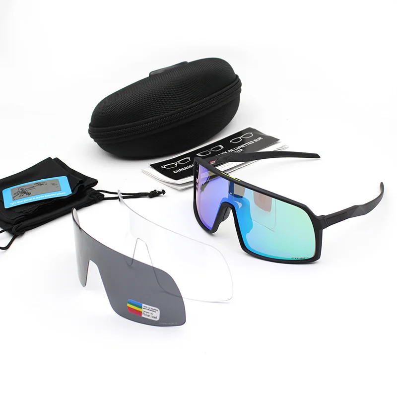 Мужские и женские поляризационные очки для бега, верховой езды, рыбалки, Mtb, езды на велосипеде, очки для шоссейного велосипеда, спортивные солнцезащитные очки, велосипедные очки - Цвет: Polarized 3 Lens