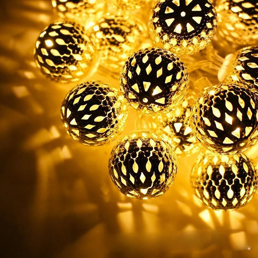 25mm Moroccan Ball font b String b font Lights Warm White 4M 20 font b LED