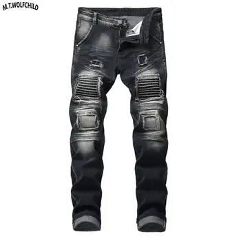 

High quality Mens jeans 2019 New Mens denim long pants casual distressed hole Jeans Masculino Long Trousers mens джинсы