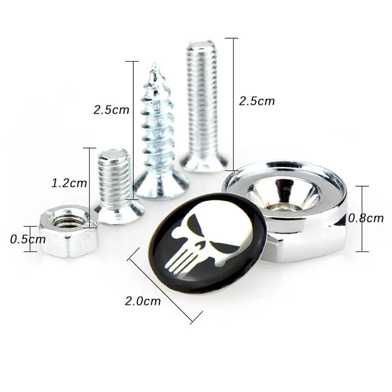 Универсальный автомобильный мотоцикл 4 шт./партия ржавчины металлический хром череп голова с голотипом противоугонные автомобильные болты для номерных знаков винты для рамки